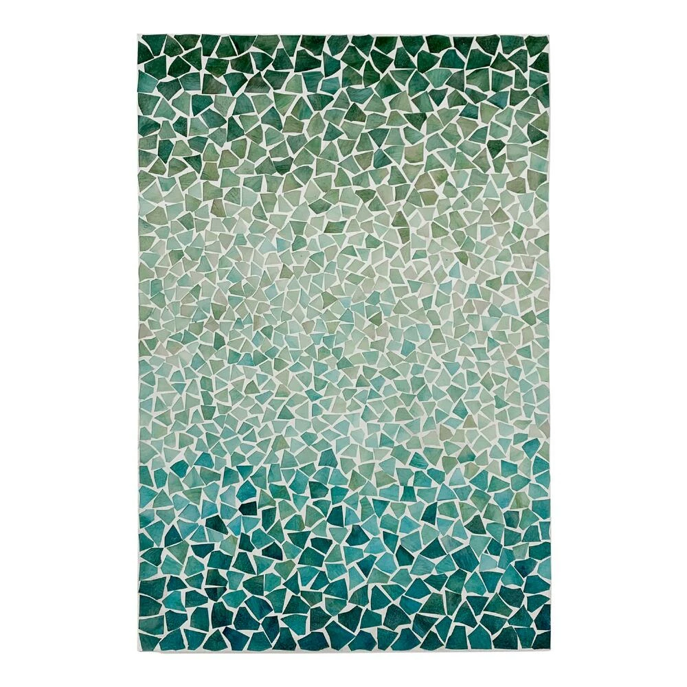World Market Aqua Glass Abstract Mosaic Panel Wall Decor