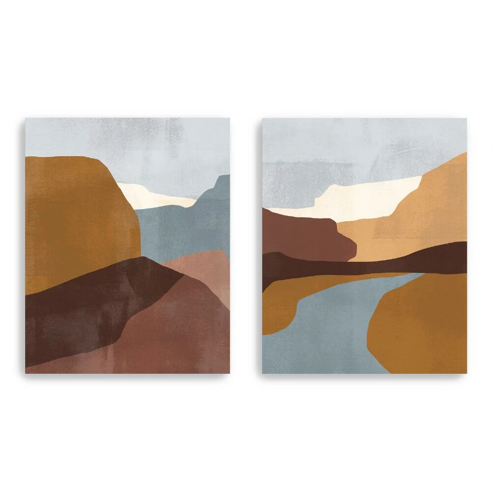 World Market Sedona Color Block Abstract Canvas Wall Art 2 Piece