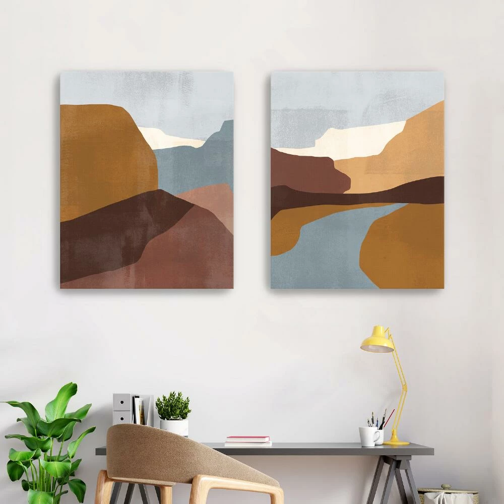 World Market Sedona Color Block Abstract Canvas Wall Art 2 Piece - Image 2