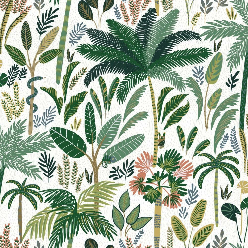 World Market Green and White Tropical Peel And Stick Wallpaper