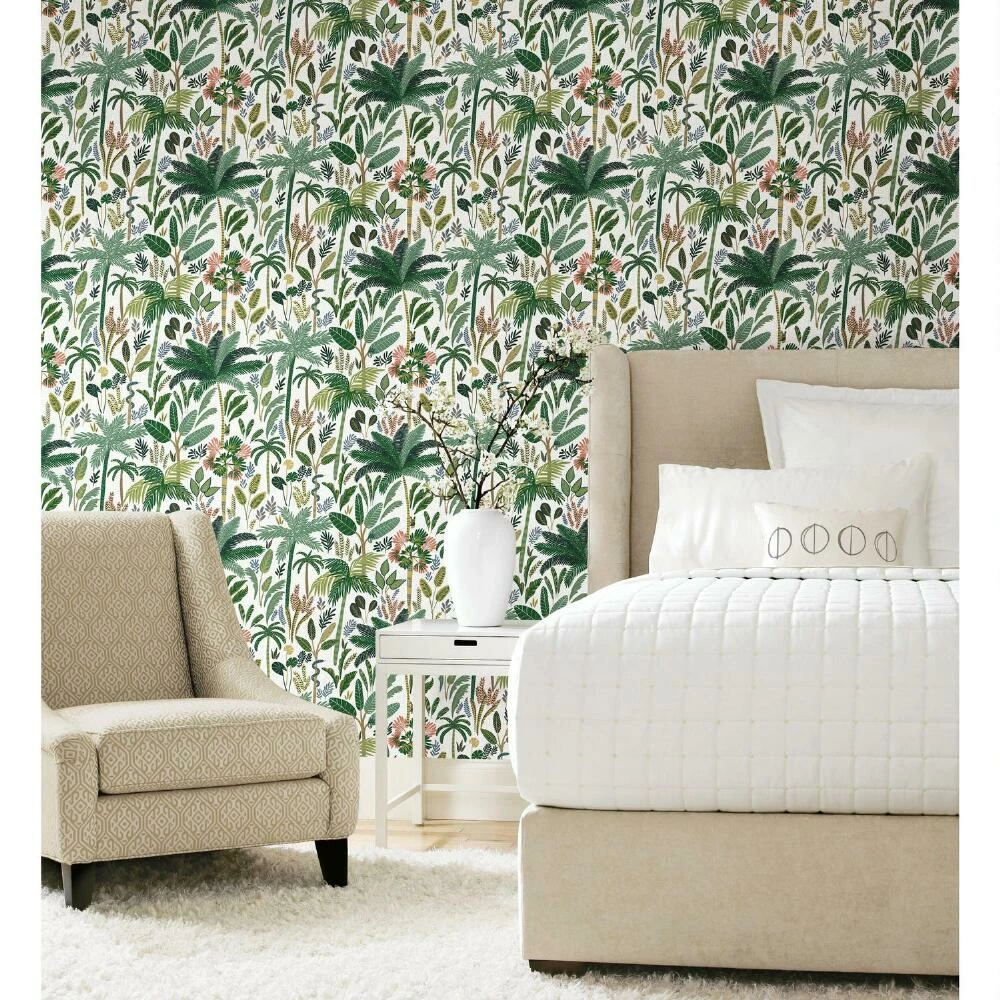 World Market Green and White Tropical Peel And Stick Wallpaper - Image 3