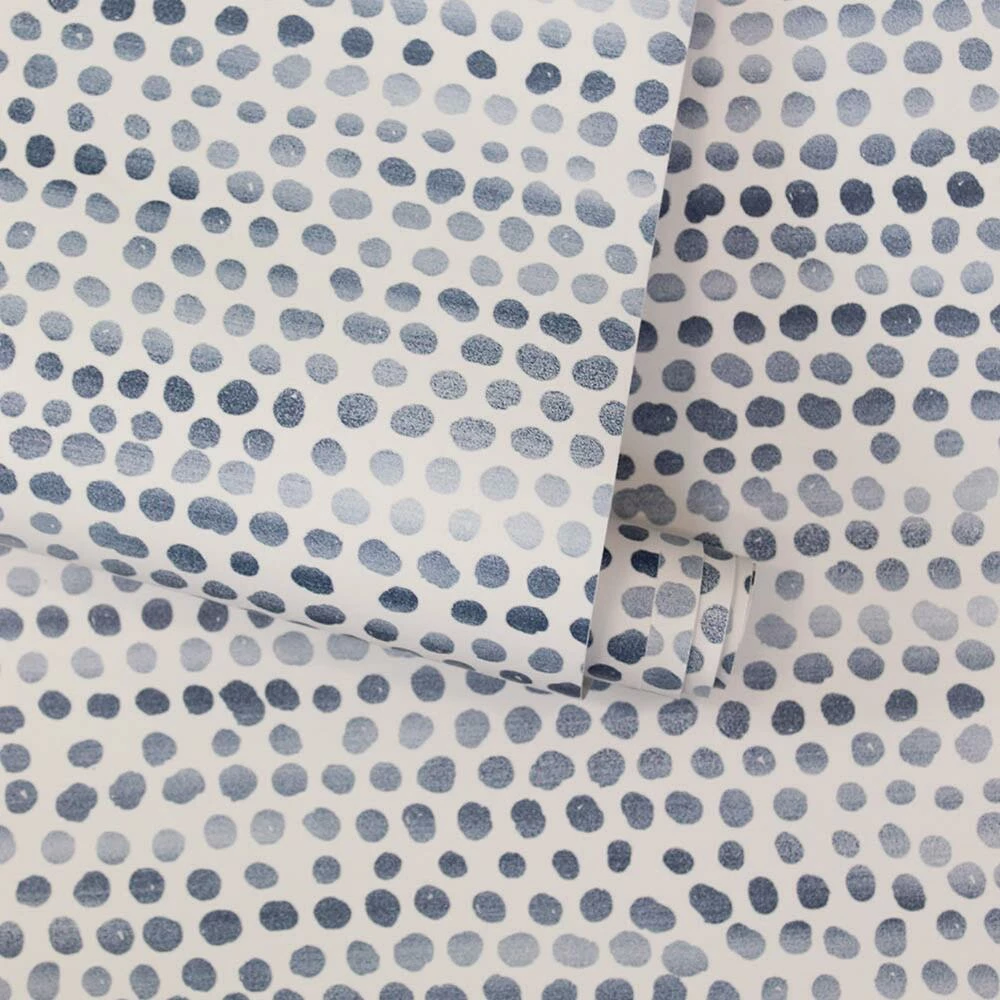 World Market Blue Distressed Organic Dots Peel And Stick Wallpaper - Image 2