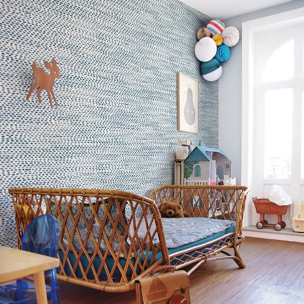 World Market Blue Distressed Organic Dots Peel And Stick Wallpaper - Image 7