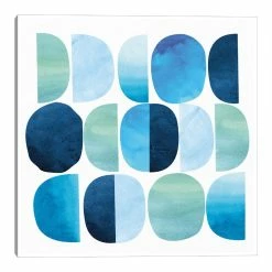 World Market Codes Blue by Nikki Chu Framed Canvas Wall Art