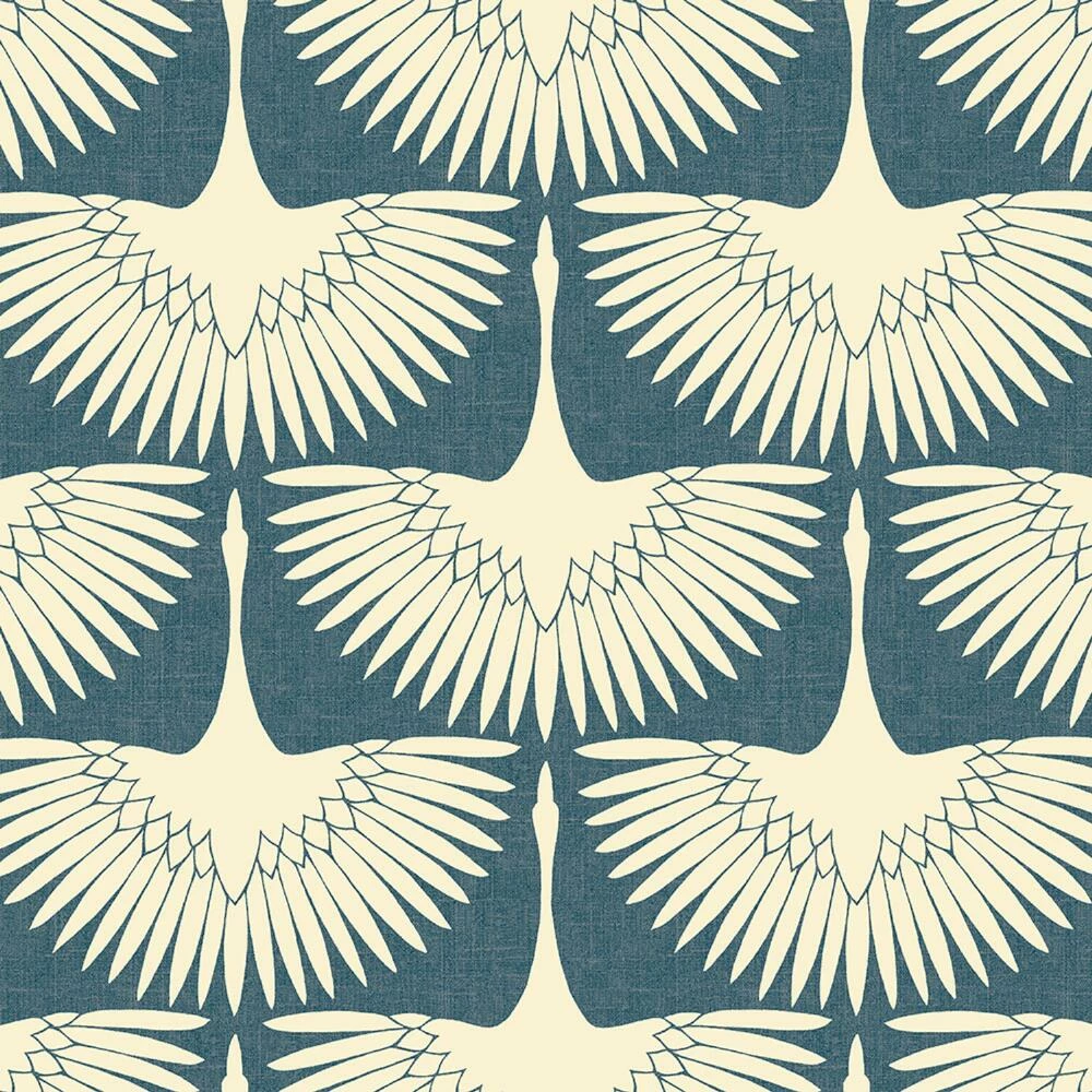 World Market Blue Genevieve Gorder Cranes Peel And Stick Wallpaper