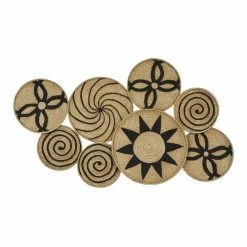 World Market Brown and Black Symbol Metal Disc Wall Decor